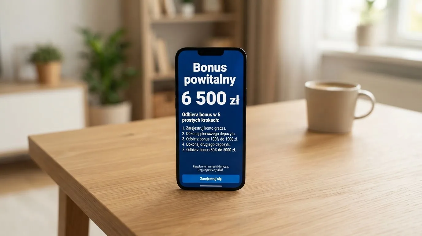 Ekran z warunkami bonusu powitalnego podczas rejestracji w kasynie online